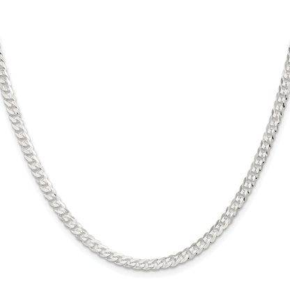 16 Inch Sterling Silver 3.8mm Flat Curb Chain Necklace