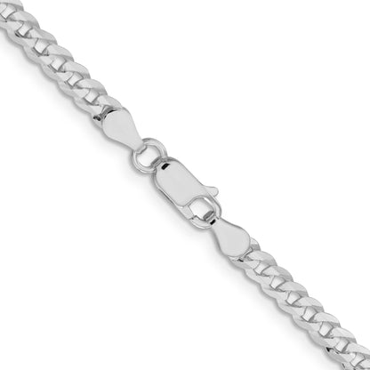 20 Inch Sterling Silver 3.8mm Flat Curb Chain Necklace