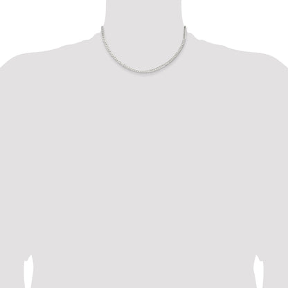 16 Inch Sterling Silver 3.8mm Flat Curb Chain Necklace