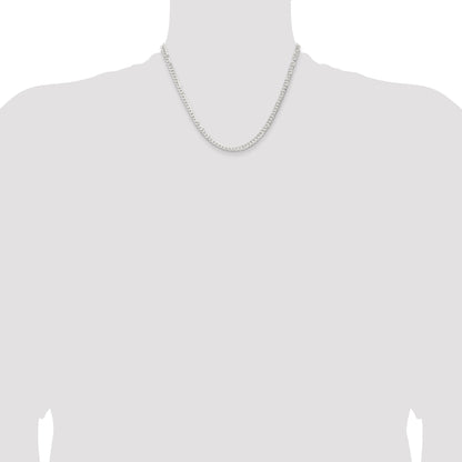 18 Inch Sterling Silver 3.8mm Flat Curb Chain Necklace