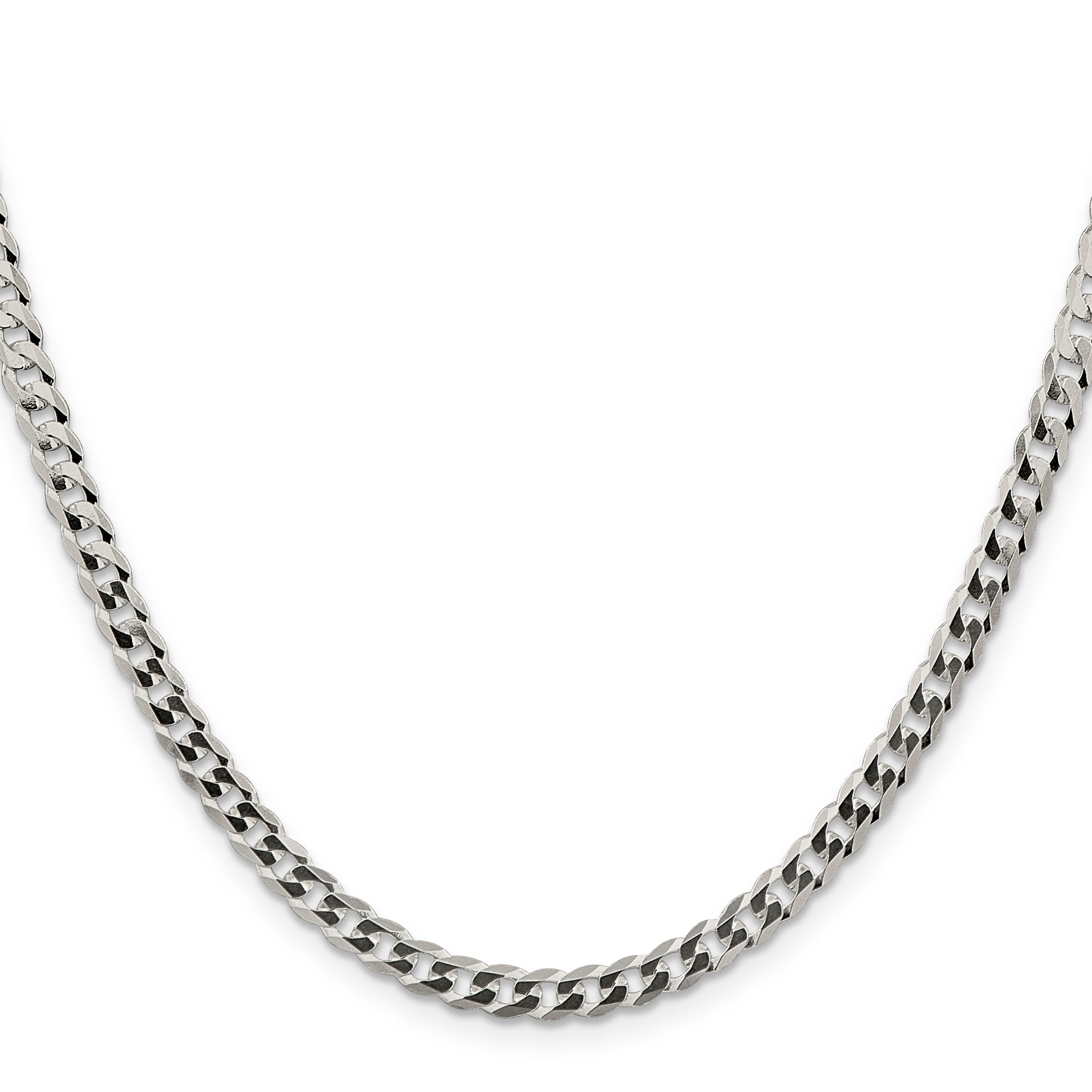 30 Inch Sterling Silver 4.7mm Flat Curb Chain Necklace