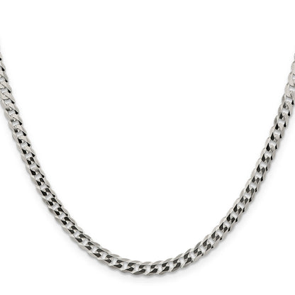 30 Inch Sterling Silver 4.7mm Flat Curb Chain Necklace