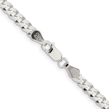 26 Inch Sterling Silver 4.7mm Flat Curb Chain Necklace