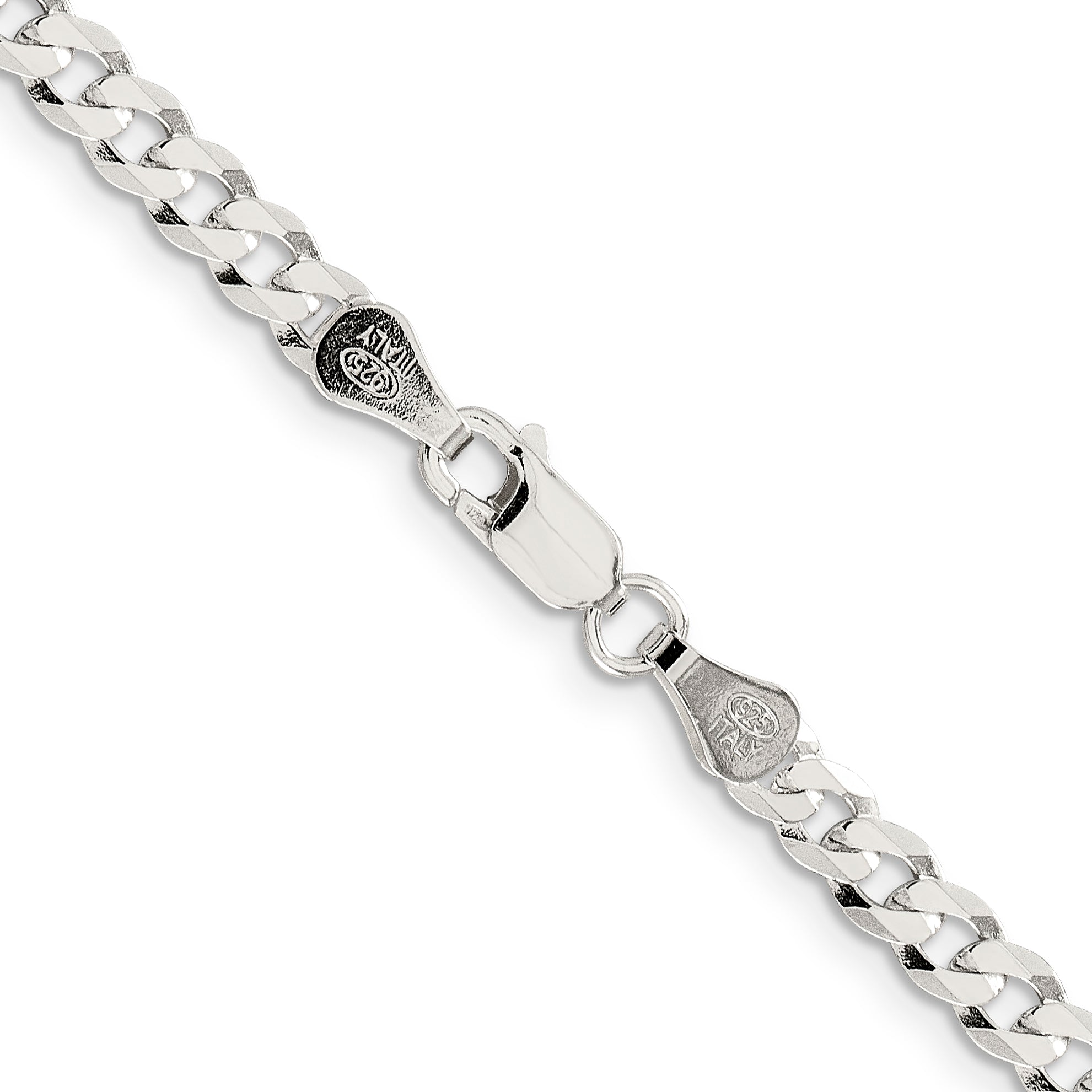 22 Inch Sterling Silver 4.7mm Flat Curb Chain Necklace