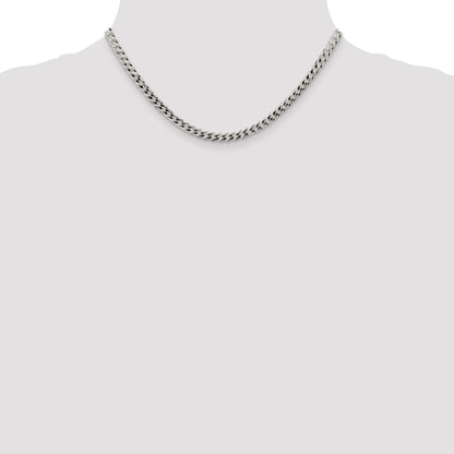 16 Inch Sterling Silver 4.7mm Flat Curb Chain Necklace