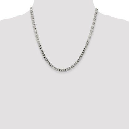 20 Inch Sterling Silver 4.7mm Flat Curb Chain Necklace