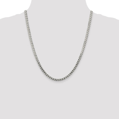 22 Inch Sterling Silver 4.7mm Flat Curb Chain Necklace