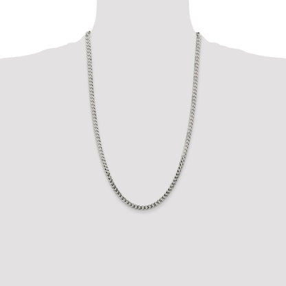 26 Inch Sterling Silver 4.7mm Flat Curb Chain Necklace