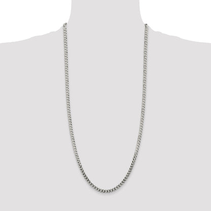 30 Inch Sterling Silver 4.7mm Flat Curb Chain Necklace