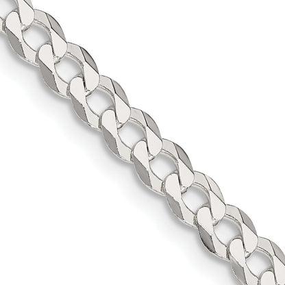 24 Inch Sterling Silver 4.7mm Flat Curb Chain Necklace