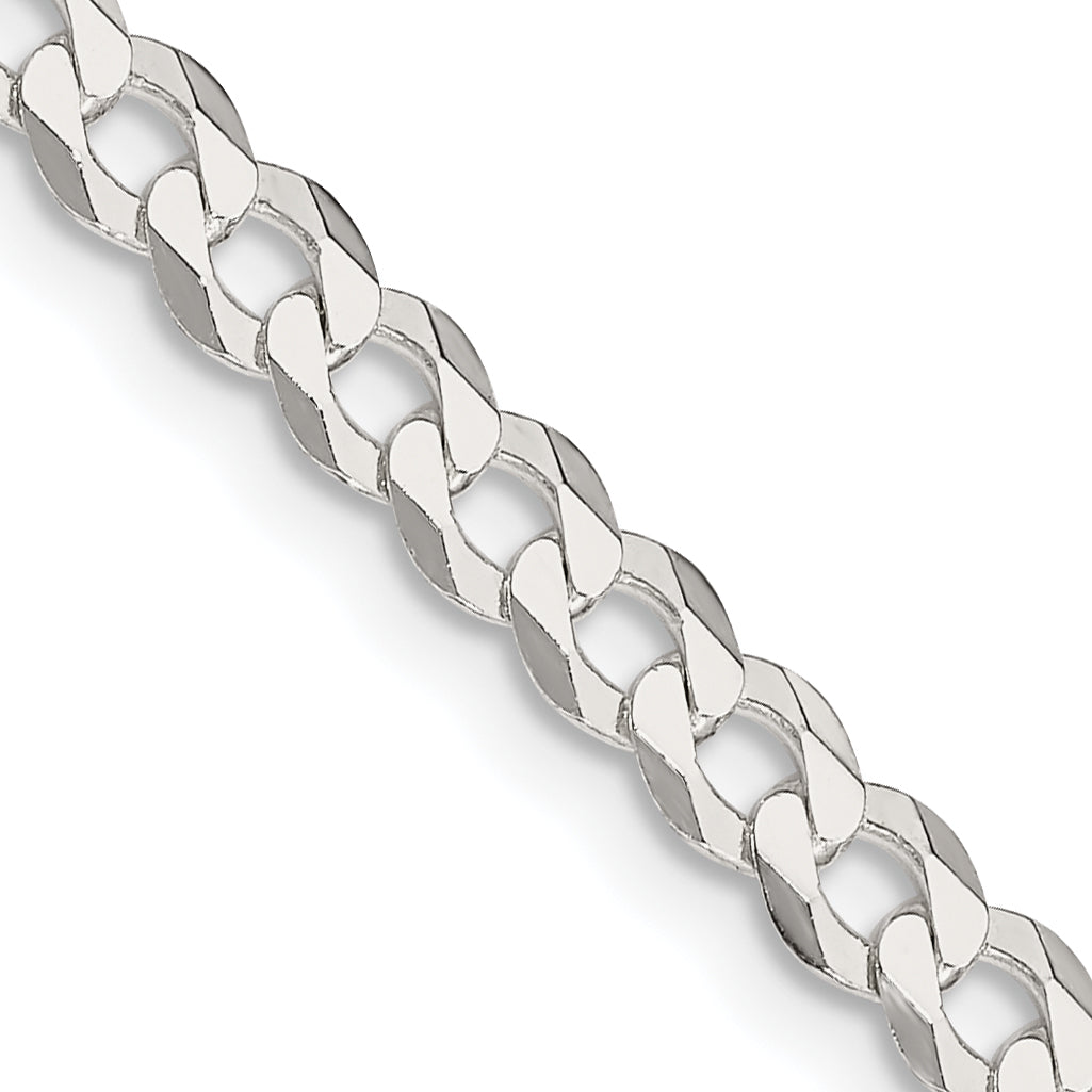 20 Inch Sterling Silver 4.7mm Flat Curb Chain Necklace