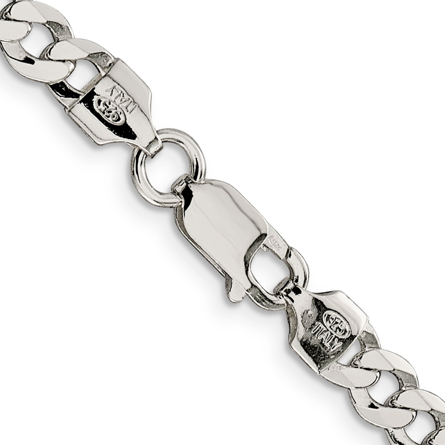 24 Inch Sterling Silver 5.75mm Flat Curb Chain Necklace