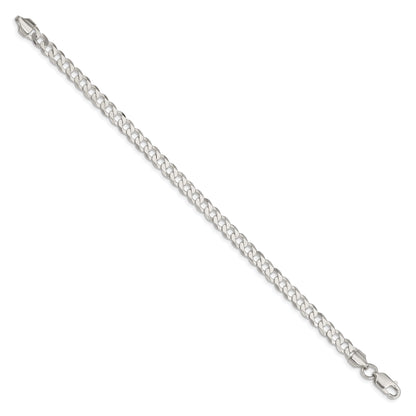 8 Inch Sterling Silver 5.75mm Flat Curb Chain Bracelet