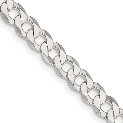 16 Inch Sterling Silver 5.75mm Flat Curb Chain Necklace