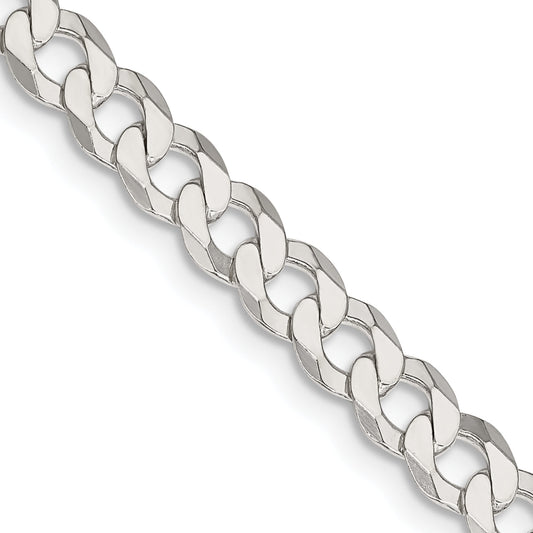 20 Inch Sterling Silver 5.75mm Flat Curb Chain Necklace