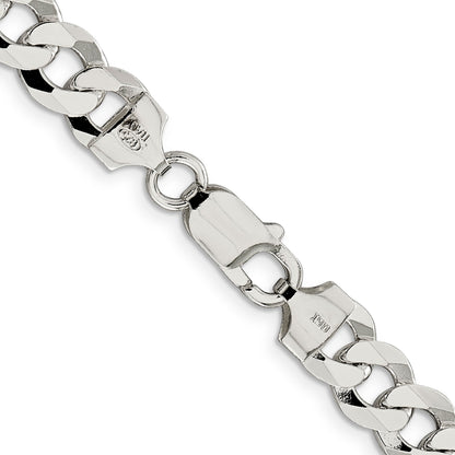 26 Inch Sterling Silver 8.5mm Flat Curb Chain Necklace