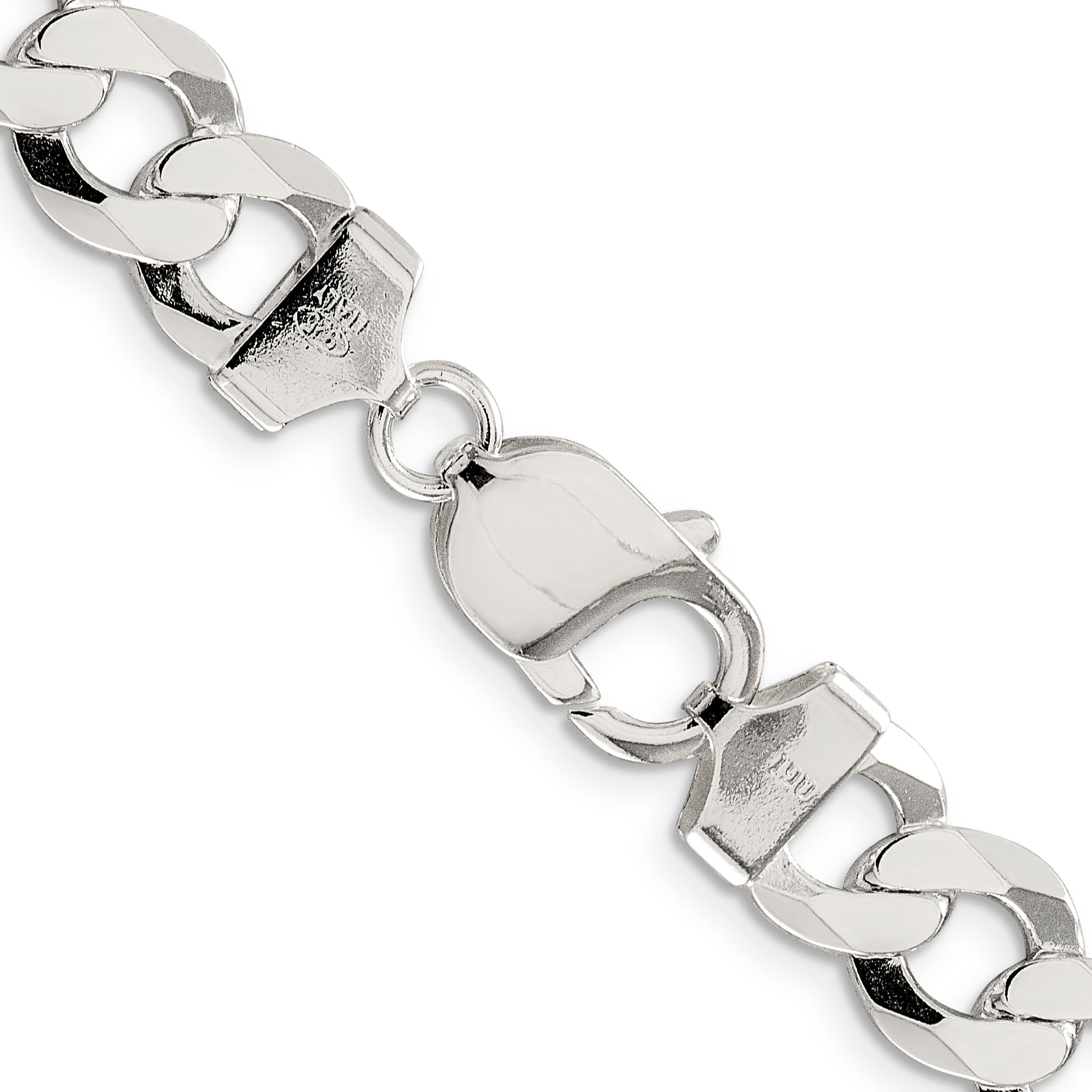 20 Inch Sterling Silver 9.75mm Flat Curb Chain Necklace