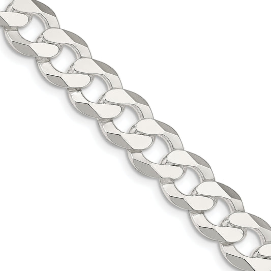 22 Inch Sterling Silver 14mm Flat Curb Chain Necklace