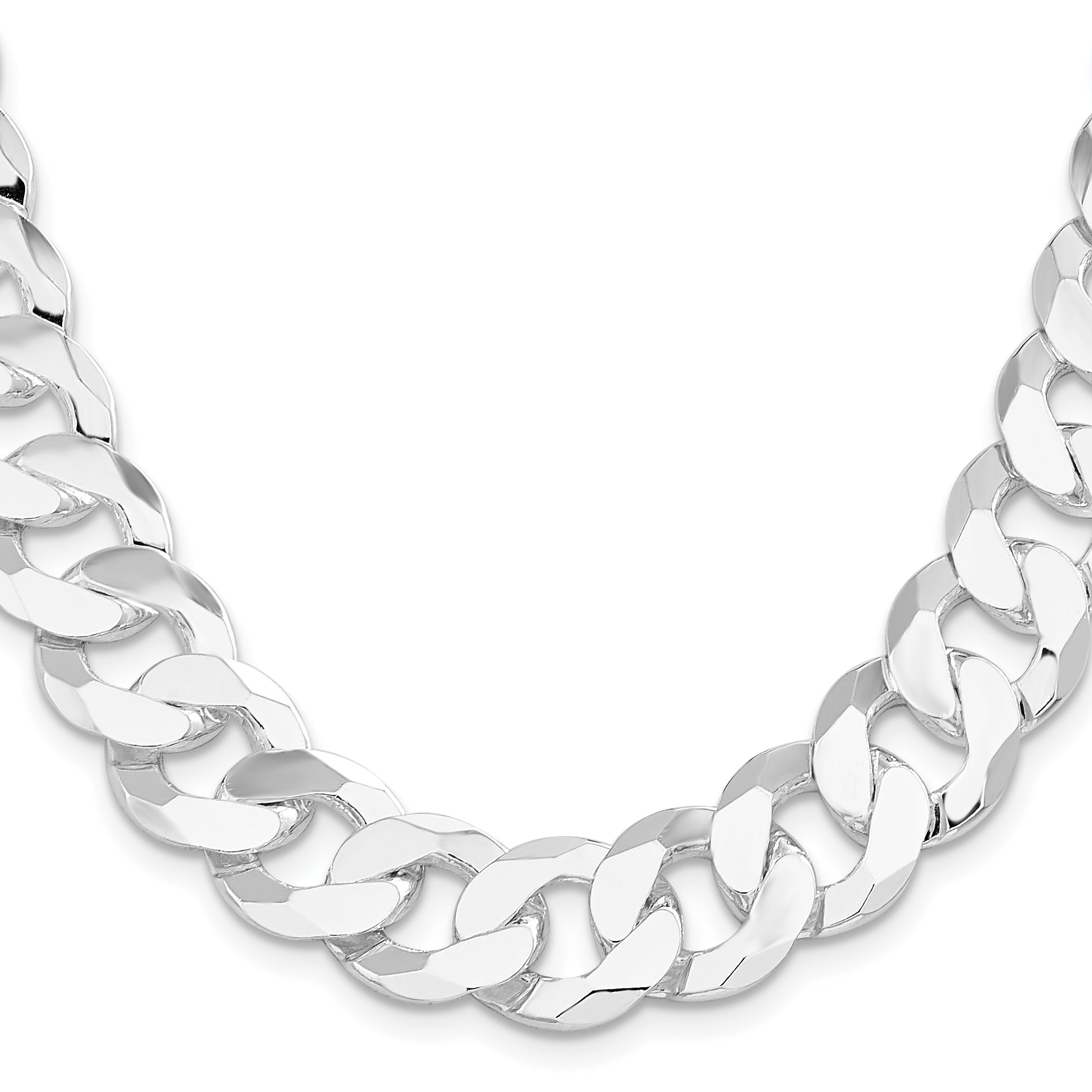 24 Inch Sterling Silver 16mm Flat Curb Chain Necklace
