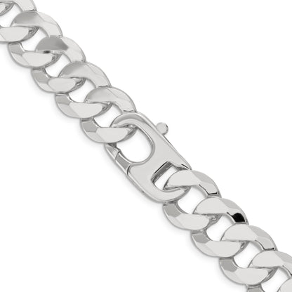 20 Inch Sterling Silver 16mm Flat Curb Chain Necklace
