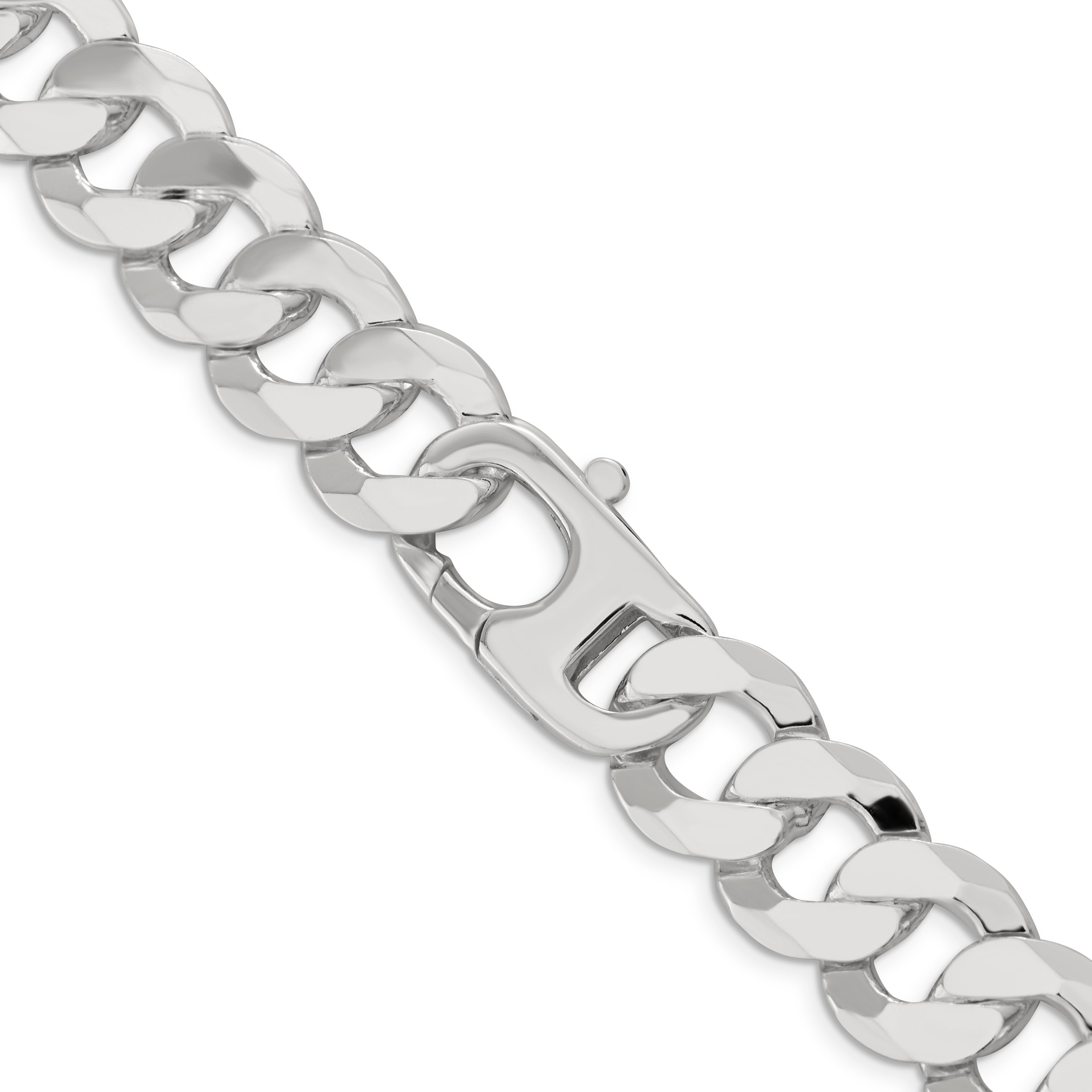 24 Inch Sterling Silver 16mm Flat Curb Chain Necklace