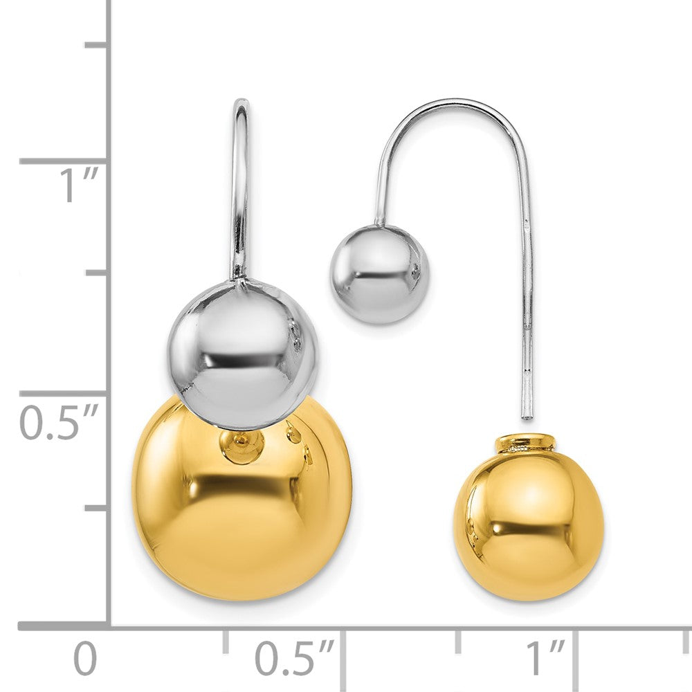 Sterling Silver & Gold Tone Dangle Earrings