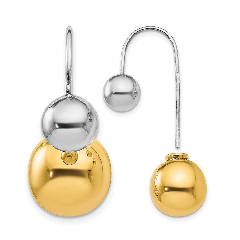 Sterling Silver & Gold Tone Dangle Earrings