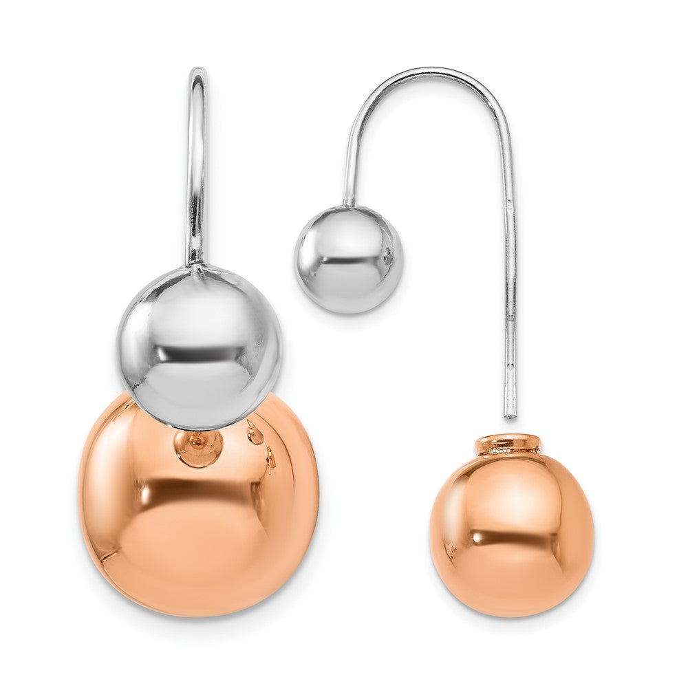 Sterling Silver & Rose-Tone Dangle Earrings