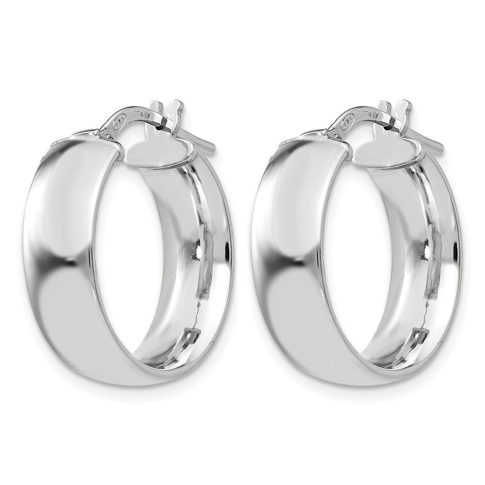 Sterling Silver Rhodium-Plated Hoop Earrings