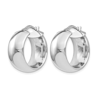 Sterling Silver Rhodium-Plated Hoop Earrings