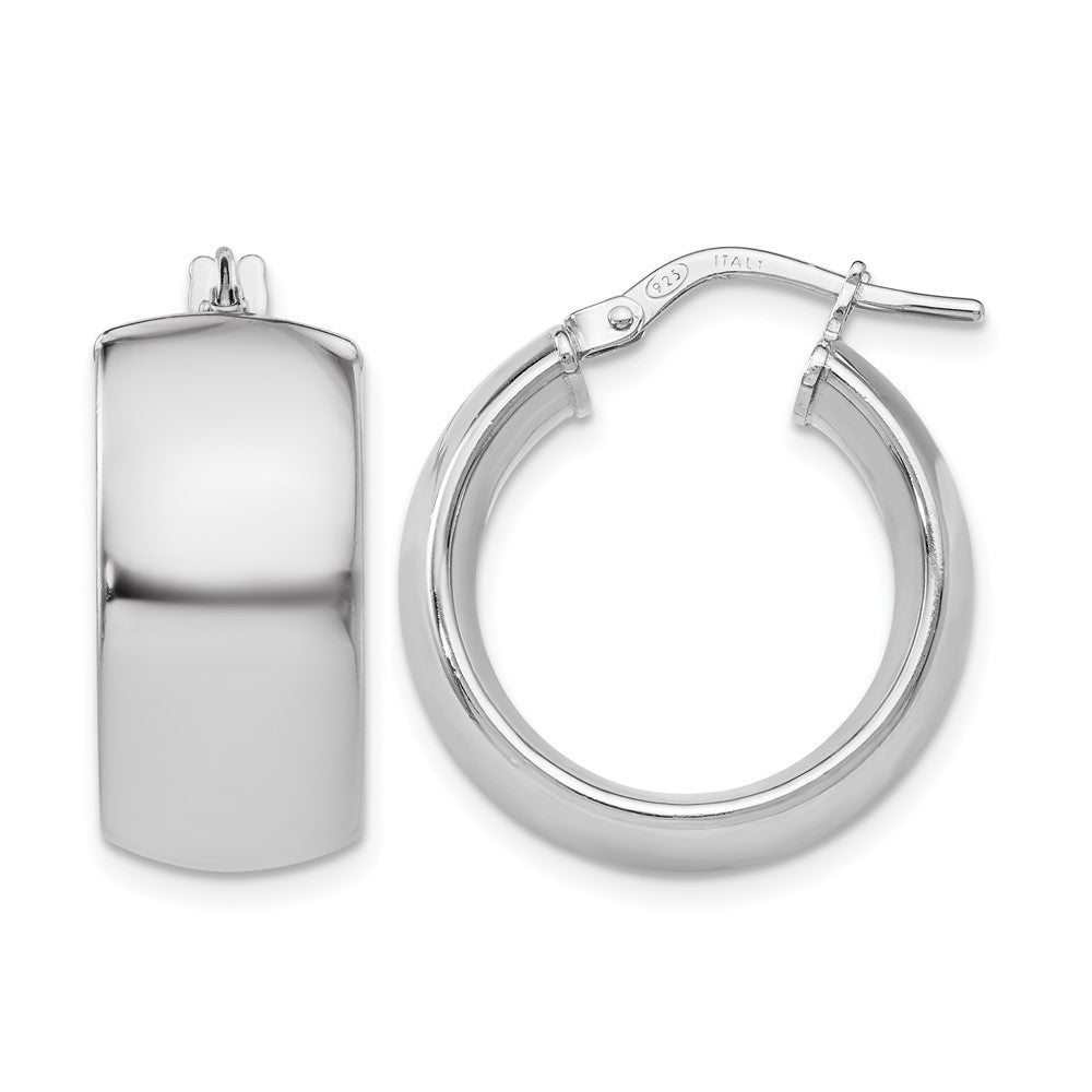 Sterling Silver Rhodium-Plated Hoop Earrings