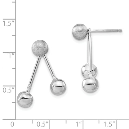 Sterling Silver Polished & Brushed Dangle Earrings