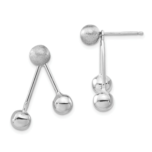 Sterling Silver Polished & Brushed Dangle Earrings