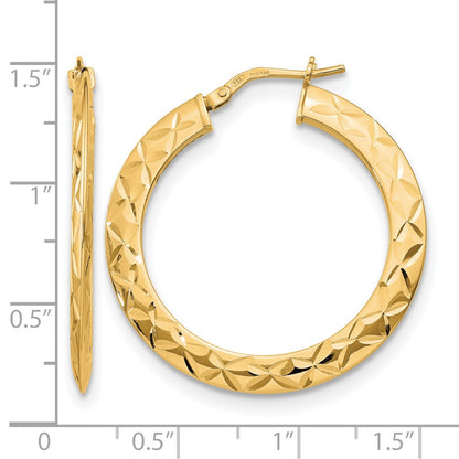 Sterling Silver Gold Tone Polished And D/C Hoop Earrings
