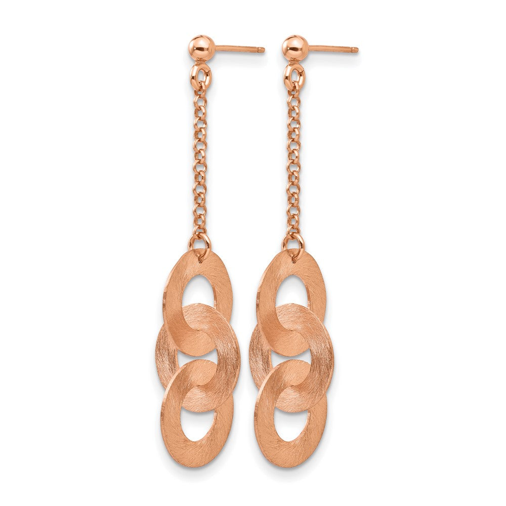 Sterling Silver Rose-Tone Post Dangle Earrings