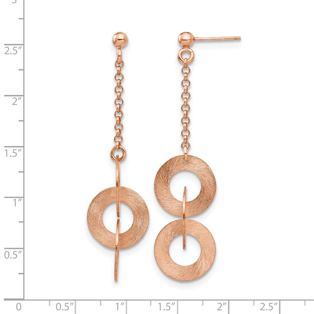 Sterling Silver Rose-Tone Post Dangle Earrings