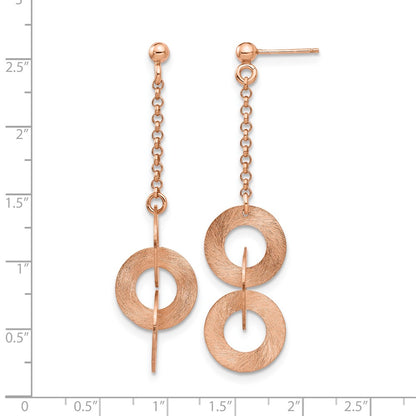 Sterling Silver Rose-Tone Post Dangle Earrings