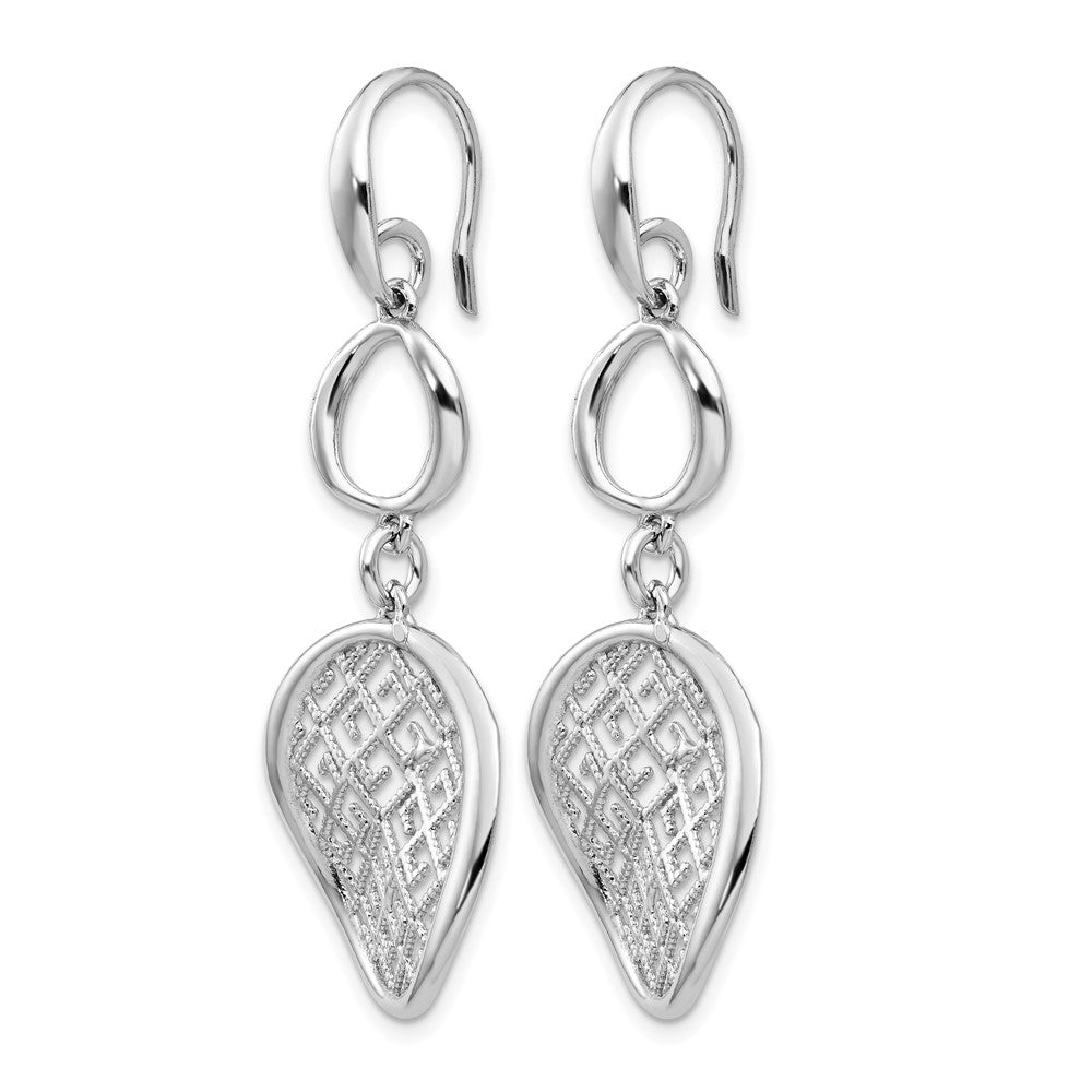 Sterling Silver Rhodium-Plated Filigree Dangle Earrings