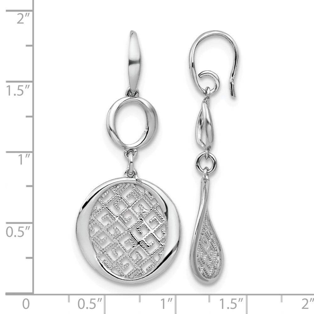 Sterling Silver Rhodium-Plated Filigree Dangle Earrings