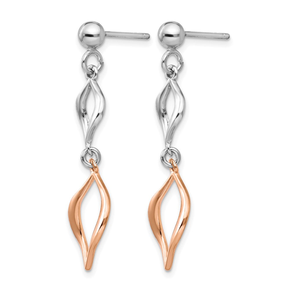 Sterling Silver & Rose-Tone Dangle Earrings