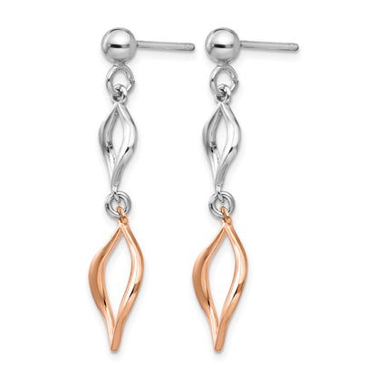 Sterling Silver & Rose-Tone Dangle Earrings