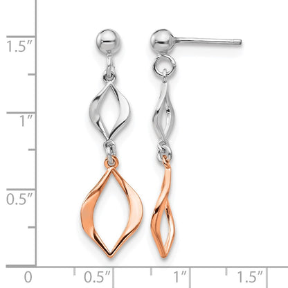 Sterling Silver & Rose-Tone Dangle Earrings