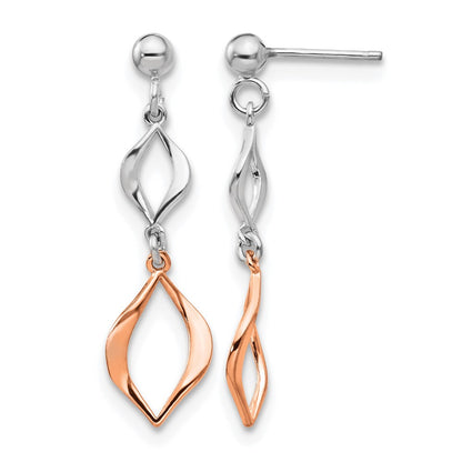 Sterling Silver & Rose-Tone Dangle Earrings