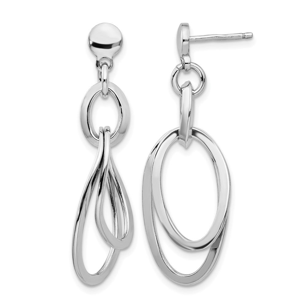 Sterling Silver Rhodium-Plated Polished Dangle Earrings