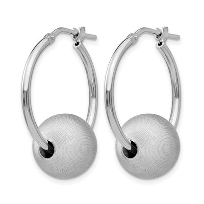 Sterling Silver Radiant Essence Brushed & Polished Hoop Earrings