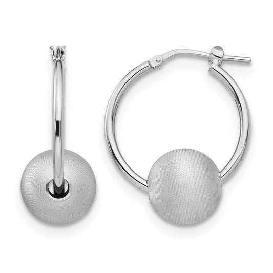 Sterling Silver Radiant Essence Brushed & Polished Hoop Earrings