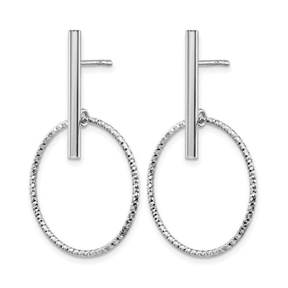 Sterling Silver Rhod Radiant Essence D/C Post Dangle Earrings