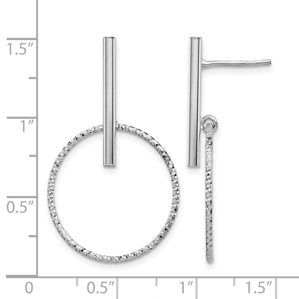 Sterling Silver Rhod Radiant Essence D/C Post Dangle Earrings