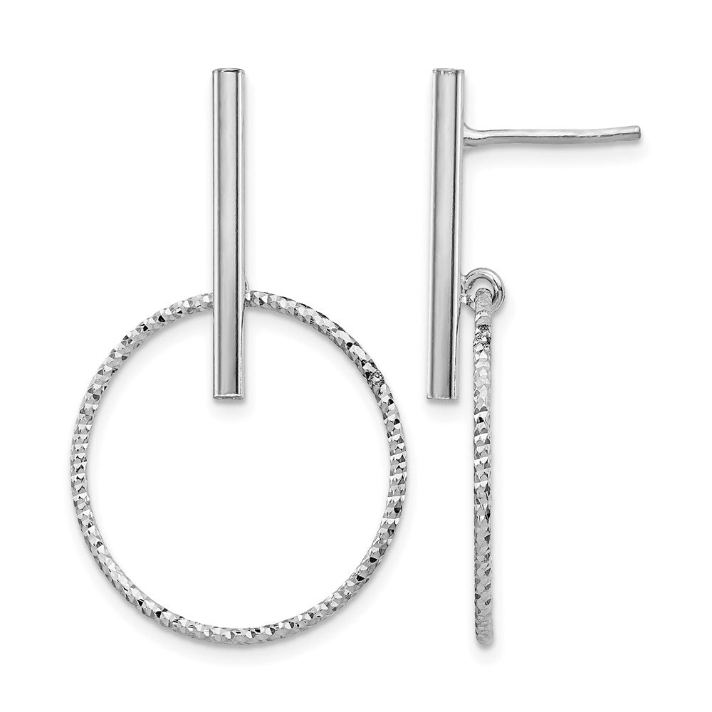 Sterling Silver Rhod Radiant Essence D/C Post Dangle Earrings