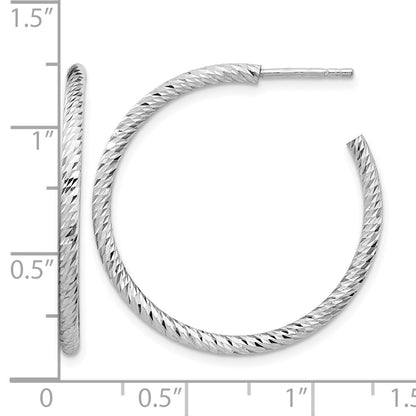 Sterling Silver Rhod Radiant Essence D/C Post Dangle Earrings